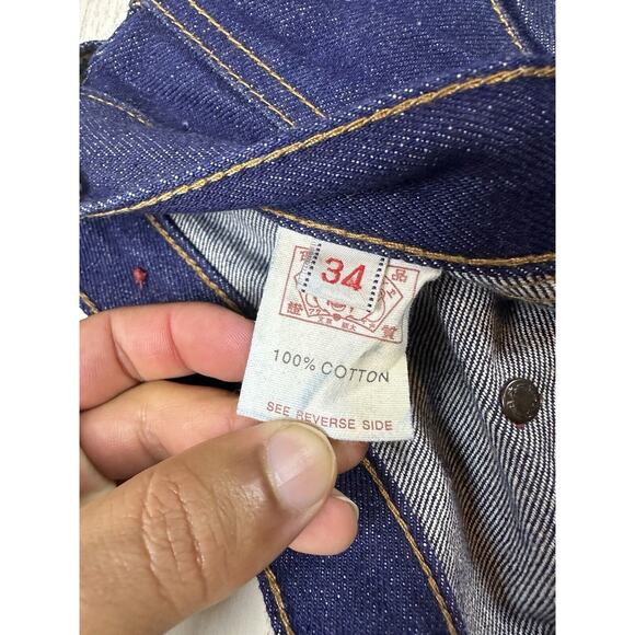 Y2k EVISU Heritage Front Butt Pockets Japanese Denim Pants Jeans W34 Jnco - Picture 5 of 8